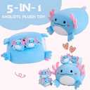 Gudisi Axolotl Plush, 16" Cute Axolotl Stuffed Animals Mommy with 4 Baby Plushies in Tummy,Soft Jumbo Axolotl Plush Christmas and Birthday Gifts for Girls Boys