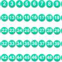 1-50 Magnetic Numbers, 0.8" Multi-Use Numbered Magnets Round Dry Erase Board Number Magnets for Fridge Calendar Whiteboard Home Classroom Office Supplies (Green)