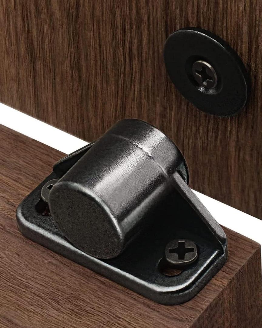 Magnetic Door Catch, Neodymium Magnetic Closures for Cabinets - Gun Metal (2 Pack)
