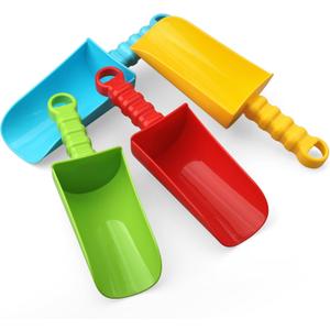 Dilabnba Big 9 inch Beach Sand Shovels Toys for Kids Adults, 9'' Solid Sand Scoop Spade for Toddlers Baby, Heavy Duty Toddler Garden Tools Sandbox Kit for Gardening Shoveling Digging Summer Fun(4PCS)