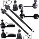 SCITOO 8pcs Front Suspension Kit Inner Outer Tie Rod End fit 2000-2003 for Nissan for Maxima 2000-2001 for INFINITI I30 2002-2004 for INFINITI I35 Lower Ball Joint Sway Bar Link