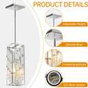 Chrome Pendant Lights Kitchen Island 3 Pack, Mini Crystal Chandeliers, Modern Pendant Lights Ceiling Lighting Fixtures for Kitchen Island, Dinning Room, Bedroom
