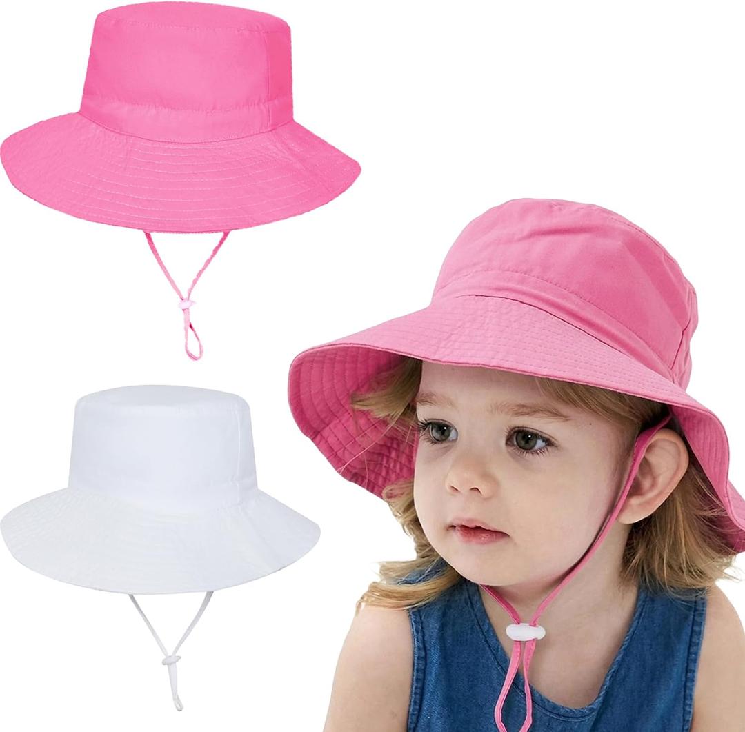 Baby Sun Hat Toddler Bucket Hats Summer Sun Protective Kids Beach Hats Wide Brim Outdoor Camping Hat for Boys Girls