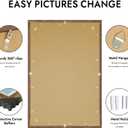 24x36 Picture Frame, Rustic Brown Wood Style, Wall Mounting