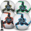Tradder 4 Pack Operation Christmas Soccer Balls with Pump Size 3 4 5 Deflated Soccer Balls for Outdoor Indoor Sport Gift for Youth Teens Adult Christmas Charity Donation