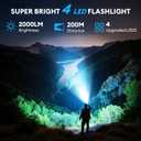 WdtPro Rechargeable Flashlights High Lumens, 2000mAh Super Bright LED Flashlight, Metal Pocket Flash Light Small EDC Flash Light for Home Camping Fishing Hiking