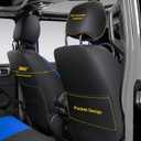 OASIS AUTO Custom Fit Seat Covers Compatible with Jeep Wrangler JL Unlimited (2018-2026) 4-Door, Waterproof Faux Leather, Fits Rubicon Sahara Sport (Black&Blue)