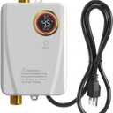 Tankless Water Heater Electric 110V, 3000W Instant Portable On-Demand Hot Water for Sink, RV Kitchen, Camping, Digital Display (White),Use in Environments Above 32F, Lower Flow = Higher Heat