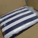 VitalCozy 16 Pcs Cotton Pool Beach Towels 30 x 70 Inch Cabana Stripe Oversized Basics Turkish Pool Bath for Hotel Swimming Bathroom(Navy Blue and White Stripes)
