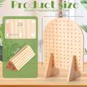 Colingmill 2 Sets Keychain Display Stand Wooden Pegboard Display Stand with 25 Pcs Dowel Rods Oval Bracelet Organizer Holder for Jewelry, Craft Shows, Necklace, Selling, 15.75" x 11.81"(Wood)