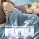 Bedsure 100% Cotton Muslin Blanket King Size for Bed - 4-Layer Breathable and Lightweight Thin Soft Summer Gauze Muslin Blanket for Adults, Blue, 108x90 Inches