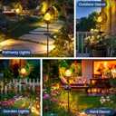 Fairy Garden Solar Lights Outdoor Decor, Moon Garden Stakes, Waterproof Outdoor Metal Decorations Gifts for Women and Mom, Art Moon Sculpture for Walkway, Yard, Patio, Garden and Porch, 1 Pack