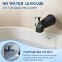 Universal Tub Spout for 1/2" Copper Pipe, 1/2" IPS and 3/4" IPS, Bathtub Faucet with Diverter and Adapter and Hex Wrench (Matte Black)