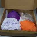 [Timer] Halloween Decoration Outdoor, 3 PCS 16.92 inch DIY Light Up Ghost Kit Crafts, Spooky LED Halloween Ghost Decor for Front Porch Yard Garden Home Table Indoor Party[Orange,Purple and Black]