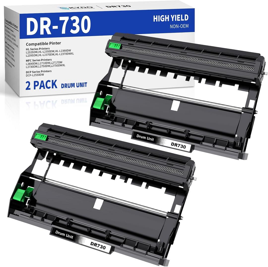 Compatible Drum Unit for DR730 to Use with MFC-L2710DW MFC-L2750DW HL-L2395DW HL-L2370DW HL-L2350DW HL-L2390DW DCP-L2550DW Printer (2 Pack, NOT Toner)