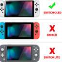 PlayVital AlterGrips Protective Slim Case for Nintendo Switch OLED, Ergonomic Grip Cover for Joycon, Dockable Hard Shell for Switch OLED w/Thumb Grip Caps & Button Caps