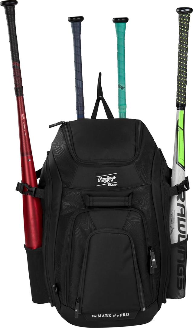 Rawlings | LEGION 2.0 Player's Backpack | Baseball/Softball | Multiple Styles (BLACK)