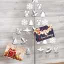 Red Co. 27.5" Tall Decorative Christmas Tree Card & Photo Holder Tabletop Display Rack Ornament in Silver Finish