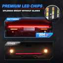 MICTUNING 60 Inches Triple 504 LEDs Tailgate Strip Light Waterproof with 4-Way Flat Connector - 5 Functions Sequential Amber Turn Signal, Red Brake Running, White Reverse Lights