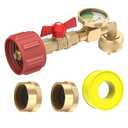 MEFUN Propane Refill Elbow Adapter 1lb to 20lb, QCC1 Propane Refill Elbow Adapter with Gauge and ON-Off Control Valve for Camping Grill 1LB Propane Tank to Be Refilled Gas from 5~40 LB Propane Tank