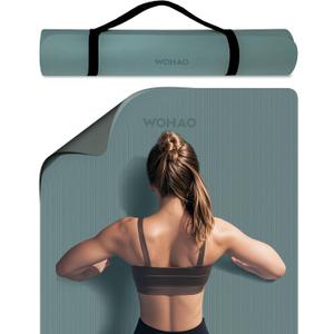 Extra Thick 8mm Yoga Mat, 72"x28" Non Slip Exercise Mat, Reversible 2-Sided Dual Color Premium POE Material, with Carrying Strap for Yoga, Pilates, Home Gym