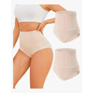 FINETOO Tummy Control Underwear Shapewear for Women Seamless High Waisted Panties Moderate Control Briefs, Size Small