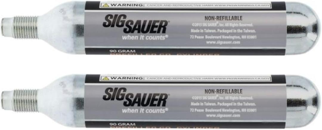 SIG SAUER Advanced Reliable Non-Refillable AC-90-2 Pellet Replacement CO2 90 Grams Airgun Cartridge, Pack of 2