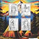 Native American: Coloring Book For Adults And Kids Features Native American Indian Portrait And Life