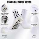 Barrlves 6 Pairs Kids Grip Soccer Socks Cushioned Non Slip Football Athletic Sports Socks for Boys Girls