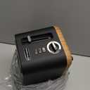 Westinghouse Scandinavian Design Toaster with Wide Slots, Removable Crumb Tray, 6 Browning Levels, and Cancel/Reheat/Defrost Options for Bread, Bagels, & Waffles Black with Wood Finish, 2-Slice