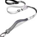 Hands-Free Dog Leash  Adjustable No-Pull Bungee Waist Leash with Car Seatbelt, Perfect for Walking, Jogging, Hiking & Training  Fits Small, Medium, and Large Dogs (Gradient Grey)