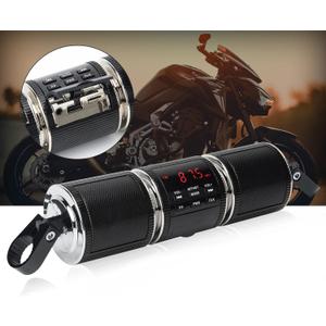 Motorcycle Speaker Systems BT Waterproof Stereo Speakers Bar Mount 7/8-1.25 inch with AUX-in, USB, microSD, FM Radio,Audio Amplifier System for Motorcycle ATV UTV (MT487)