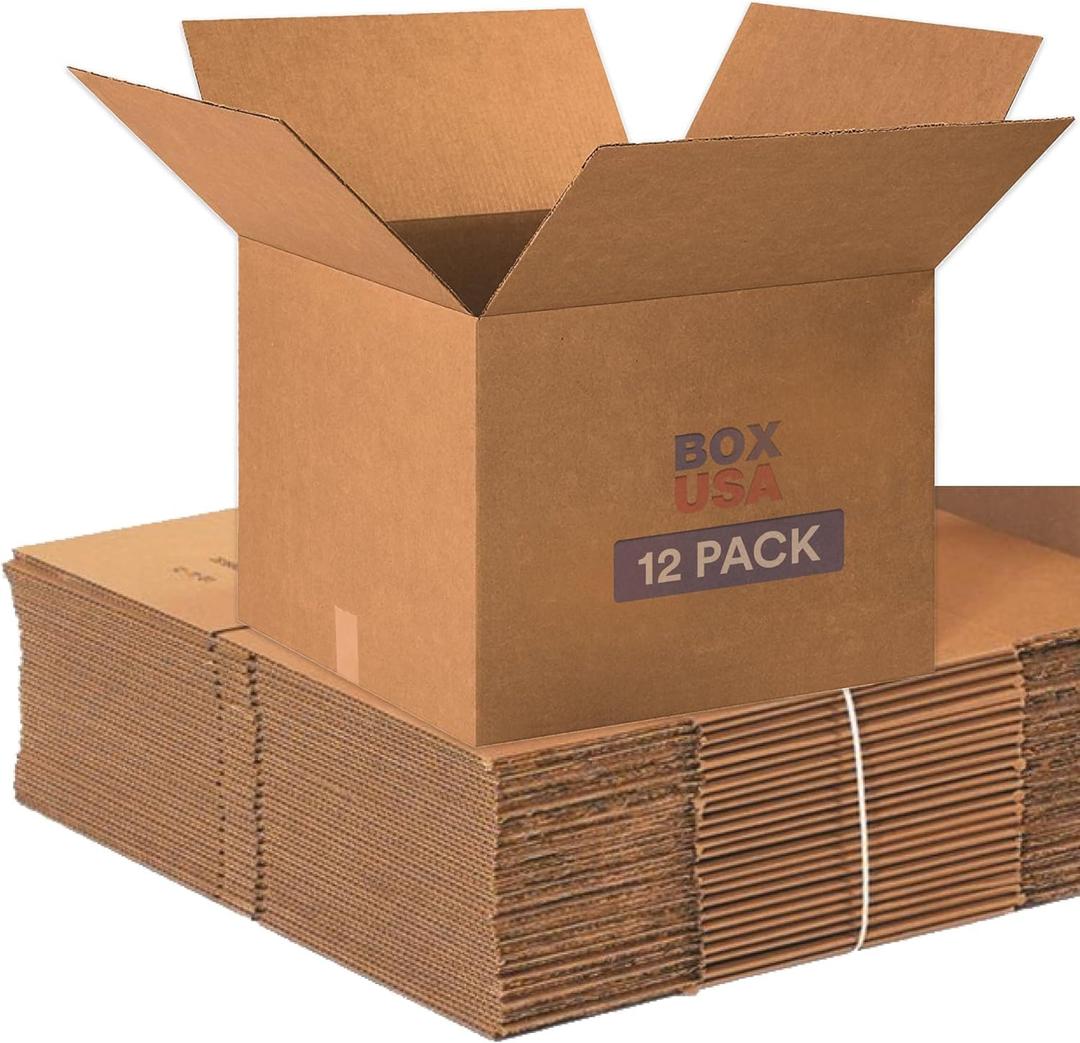 BOX USA Moving Boxes 20"L x 20"W x 15"H (12-Pack) Large - Corrugated Cardboard Box for Shipping, Mailing, Packing, Packaging and Storage