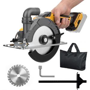 6 Inch Cordless Circular Saw Compatible with Dewalt 20V Battery(NO Battery) with Brushless Motor,Storage Bag,Guide Ruler,6" Blade,2" Cutting Depth,0-45Bevel for Wood,PVC