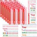 Shappy 48 Set Valentines Day Bubble Wands Gifts Heart Party Favors Bulk Mini Heart Bubble Wand Valentine's Greeting Exchange Gifts Valentines Day Party Favors Bulk for School Classroom Prizes
