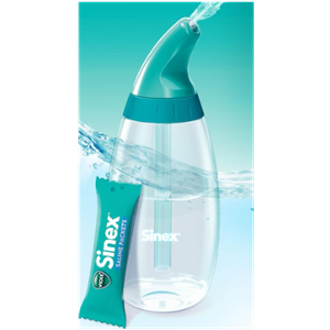 Vicks Sinex Saline Nasal Rinse Starter Kit, Drug Free Saline, Flush Out Mucus and Allergens, Fast & Effective Relief for Everyday Congestion from Sinus & Allergy, 1 Bottle + 30 Refill Packets