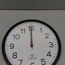 AKCISOT Atomic 10 Inch Wall Clock Analog Clocks for Indoor Kitchen, Battery Operated Clock for Bedroom Office Classroom Living Room(Black)