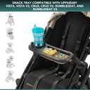 Snack Tray Fits for UPPAbaby Vista V3/Vista V2/Vista/Cruz/Cruz V2/ RumbleSeat/RumbleSeat V2, Updated Snack Tray with Two Snack Compartments & Cup Holder, Quick Attachment, Stroller Accessories
