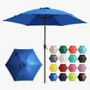 Ayge 7.5FT Large Outdoor Patio Umbrella Market Table Umbrella-UV Resistant, Easy Push Button Tilt and Crank, 6 Sturdy Fiberglass Ribs Heavy-Duty Pool Umbrella for Deck, Backyard,Garden