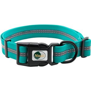 NIMBLE Dog Collar Waterproof Pet Collars Anti-Odor Durable Adjustable PVC & Polyester Soft with Reflective Cloth Stripe Basic Dog Collars S/M/L Sizes (Large (15.35-24.8inches), Emerald Green) NIMBLE Dog Collar Waterproof Pet Collars Anti-Odor Durable Adjustable PVC & Polyester Soft with Reflective Cloth Stripe Basic Dog Collars S/M/L Sizes (Large (15.35-24.8inches), Emerald Green)