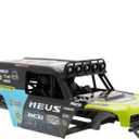 MEUS RACING MB24 SCX24 Body 5.2in 132MM Body Shell ABS+Nylon Carbon Fiber Chassis for 1/24 Axial SCX24 Bronco JLU B-17 C10(Green)