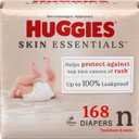 Huggies Size Newborn Diapers, Skin Essentials Baby Diapers, Size Newborn (6-9 lbs), 168 Count