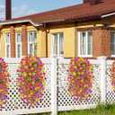 Artificial Hanging Flowers for Outdoors, 4PCS UV Resistant Artificial Outdoor Flowers, Silk Flowers for Outside Patio Porch Front Yard Window Garden Indoor Decor(Spring Color,4PCS)