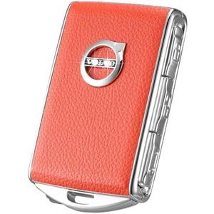 Car Key Fob Cover for Volvo XC90, XC60, XC40, S60, S90, V90, Zinc Alloy Frame Leather Surface