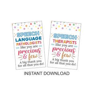 Gilprop 12 Pcs Speech Language Pathologist Gifts Bags SLP Month Thank You Gifts Bulk Speech Therapist Appreciation Treat Bags Double Side Coworker Therapist Party Favors Supplies SLP Decorations