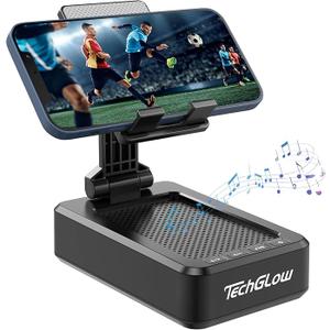 TechGlow Gifts for Men Foldable Cellphone Stand with Bluetooth Speaker Wireless Speaker with Phone Holder Birthday Gift Idea for Man Woman Cool Gadget