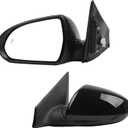 Dasbecan Left Driver Side Door Mirror Compatible with Hyundai Elantra 2017-2020 Heated Manual Folding Blind Spot Detection Replace# 87610F3020 HY1320226 (7Pins-Black Painted)