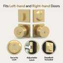 Mega Handles SUANA Entrance Combo, Door Knob and Cylinder Deadbolt and Key Combo, Heavy Duty Locking Door Knobs for Left or Right-Handed Doors Satin Brass