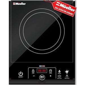 Mueller RapidTherm Portable Induction Cooktop, 1800W Hot Plate Electric Stove Top Burner. 8 Temp Levels, Auto-Off & Pot Detection, LED Display, Child Lock, 4 Programs, Burners for Cooking