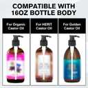 3 Pcs Black Replacement Pump Dispenser,Pump Head Compatible with Queen of The Thrones Castor Oil &Heritage Store and Rejuve Naturals Castor Oil,Dispensing Pumps for 16oz Castor Oil Bottle Mouth 28mm